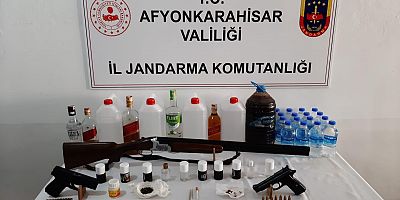 AFYON'DA JANDARMA'DAN UYUŞTURUCU VE KAÇAK ALKOL OPERASYONU!