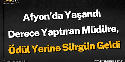 Derece Yaptıran Müdüre, Ödül Yerine Sürgün Geldi